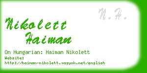nikolett haiman business card